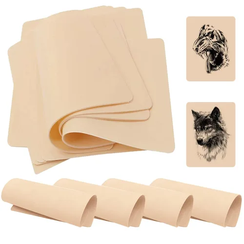 Vista 9 de 5 piezas de piel falsa de 0.118 pulgadas - Piel de tatuaje de doble cara para practicar tatuajes, piel falsa para principiantes y artistas