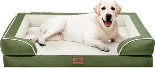 Vista 116 de Comfort Expression - Cama ortopédica para perros medianos, 28 x 19 pulgadas, cama impermeable y de apoyo de espuma con cojines removibles, sofá