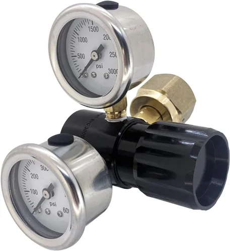 Vista 2 de Regulador de CO2 de dióxido de carbono ajustable de alto flujo 475 PSI y kit de mango para neumáticos Jeep