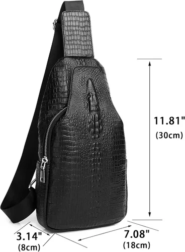 Vista 95 de LUKZIJAES Bolso bandolera de cuero genuino para hombre
