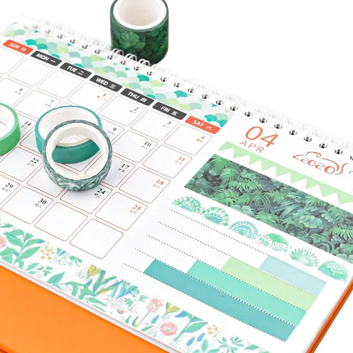 Vista 3 de Juego de 12 rollos de cinta Washi con varios patrones, suministros de manualidades para decoración de bricolaje y manualidades, estilo A