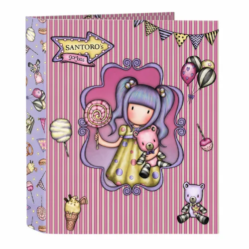 Vista 2 de Carpeta de anillas Gorjuss First prize Lila A4 27 x 33 x 6 cm