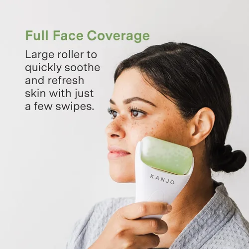 Vista 4 de Kanjo Rodillo de hielo para alivio de la migraña de la cara y los ojos, para aliviar la migraña, rodillo facial de hielo, para el cuidado de la piel