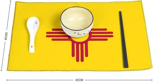 Vista 2 de New Mexico State Flag Placemats Set of 6 Resistant Table Mats Washable Place Mats for Dinner Party Table Decoration