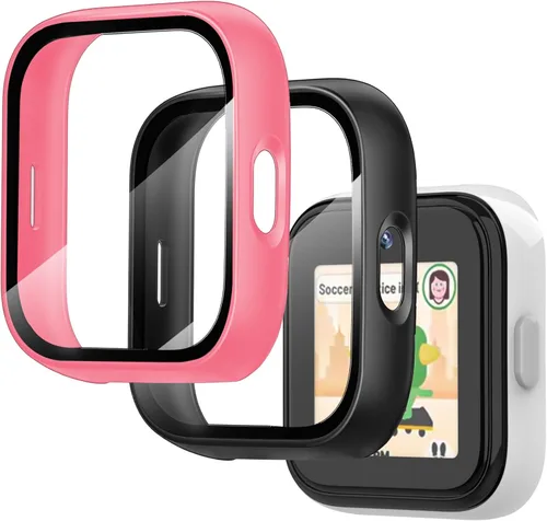 Vista 17 de Paquete de 2 fundas compatibles con T-Mobile SyncUp Kids Watch, carcasa rígida de policarbonato con vidrio templado para accesorios de reloj SyncUp