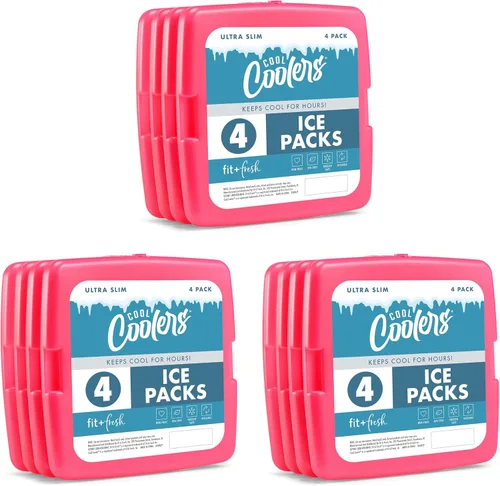 Vista 17 de Enfriadores Cool de Fit + Fresh, Paquetes de Hielo Delgados Reutilizables y Duraderos, Paquetes Fríos para Loncheras, Paquetes de Hielo para Bolsas