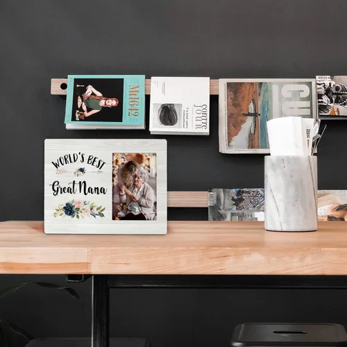Vista 2 de FONDCANYON World's Best Great Nana - Marco de fotos con diseño floral para el Día de la Madre, regalo para el Día de la Madre, regalos de cumpleaños