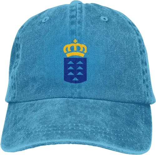 Vista 2 de Símbolo del Gobierno de Canarias Denim Cap Driver Cap Breathable Adjustable Dad Hat Black