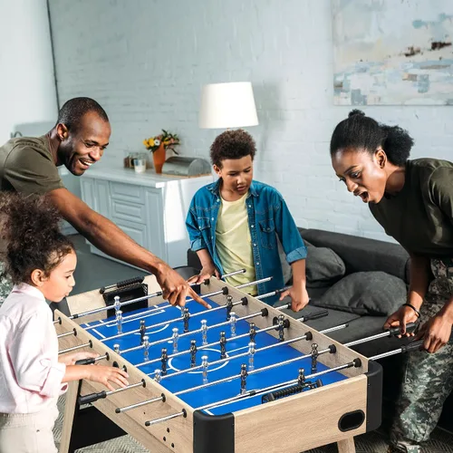 Vista 6 de IDEALHOUSE Mesa de futbolín de tamaño completo de 54 pulgadas, juego de mesa de fútbol para niños y adultos, fútbol de mesa de arcade para el hogar