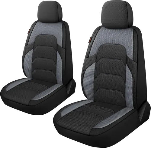 Vista 7 de CAROMOP Funda de neopreno para asiento de automóvil, 2 asientos delanteros, fundas de asiento impermeables para automóviles, ajuste universal