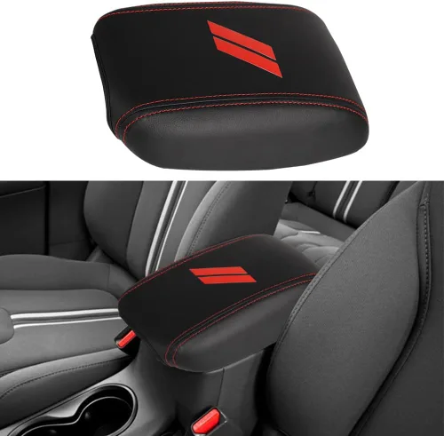 Vista 38 de Funda para el reposabrazos de la consola central, de piel, antiarañazos, de protección, accesorios de decoración interior, para Tesla Model 3 Negro