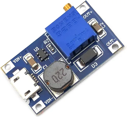 Vista 5 de DEVMO 5 unids DC-DC Regulador de voltaje Step-Up Boost Convertidor Placa de fuente de alimentación 2V-24V a 5V-28V 2A para MT3608 con Micro USB