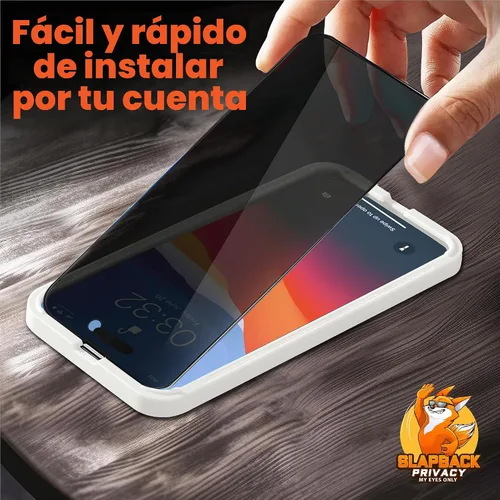 Vista 4 de Slapback Protector de pantalla de privacidad prémium para iPhone 14, 13, 13 Pro [2 unidades] [pantalla de 6.1 pulgadas] Anti-espía 28 grados