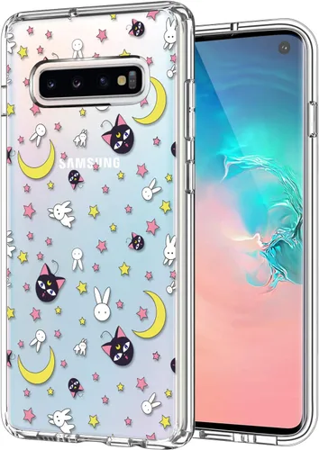 Vista 12 de ICEDIO Funda para Galaxy S10+ Plus, funda de TPU transparente con diseños de moda para niñas y mujeres, funda protectora de ajuste delgado