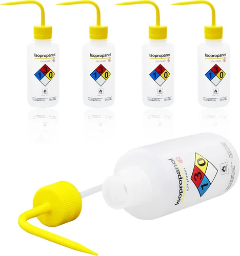 Vista 9 de Utile 4 botellas de lavado de acetona de 17 oz (16.9 fl oz), boca estrecha, botella de seguridad con ventilación automática, material de LDPE
