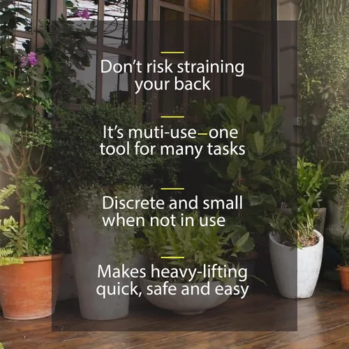 Vista 4 de ProLifter - Correas de elevación de soporte para plantas de 400 libras para mover rocas pesadas, bolas de raíz, macetas de jardinería, macetas