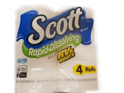 Vista 2 de Papel higiénico de rápida disolución Scott 4 rollos (paquete de 12 unidades)