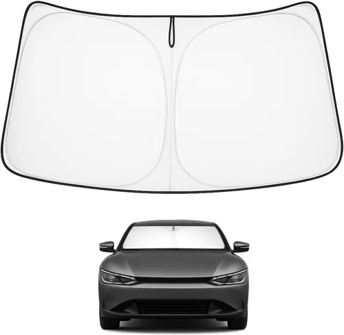 Vista 113 de Proadsy Parasol para parabrisas Rivian R1S 2022-2025 2026 de 4 capas plegable, protector de parasol frontal que bloquea los rayos UV, mantiene