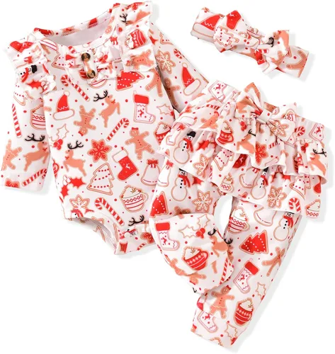 Vista 19 de Aalizzwell Conjunto de mameluco acanalado para bebés y niñas prematuros, para otoño e invierno Beige