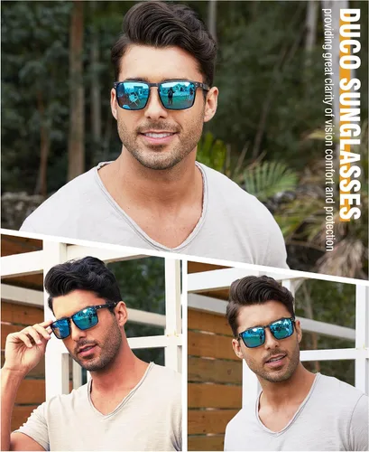 Vista 5 de DUCO Lentes de sol polarizados de fibra de carbono para hombre, lentes de sol a la moda, conducción, pesca, deportes para hombre, DC8208