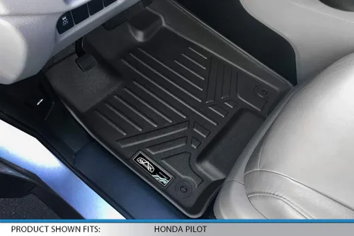 Vista 2 de SMARTLINER Juego de alfombrillas de piso de ajuste personalizado de 3 filas para Honda Pilot 2016-2022