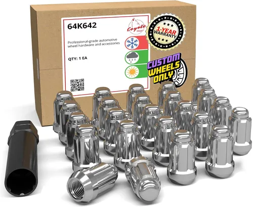 Vista 10 de Piezas de accesorios de rueda, 20 piezas de 1/2 "-20 roscas estriadas de 3.35 pulgadas de largo, tuercas hexagonales negras para Ford Mustang Jeep