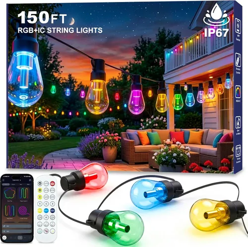 Vista 10 de Beizelte 4 Pack 5Ft String Light Poles,Outside String Lights,Outdoor Light Poles,Metal Poles Stand for Patio,Backyard,Deck