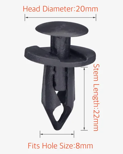 Vista 2 de Lantee Clips de coche – 10 piezas universales de nailon plástico remache clips de sujeción de 0.315 in