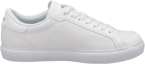 Vista 4 de Lacoste Powercourt - Tenis de moda para mujer, color blanco y negro, talla 6.5 M de EE. UU, Blanco