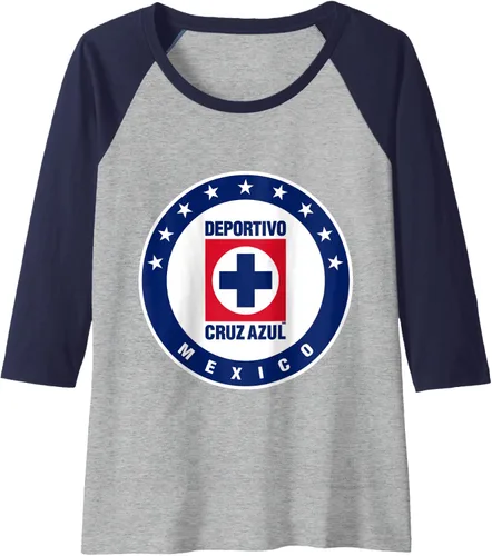 Vista 6 de Deportivo Cruz Azul Camiseta de béisbol raglán, Negro, S