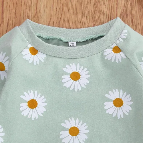 Vista 5 de Karwuiio Conjunto de ropa para bebé recién nacida, sudadera + pantalones + diadema, conjunto de 3 piezas para otoño e invierno