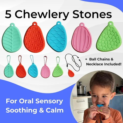 Vista 5 de 9 masticables para niños, juguetes sensoriales masticables para niños autistas, juguetes masticables para niños sensoriales con productos