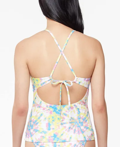 Vista 2 de Jessica Simpson Womens Tie-Die Tankini Swim Top Separates