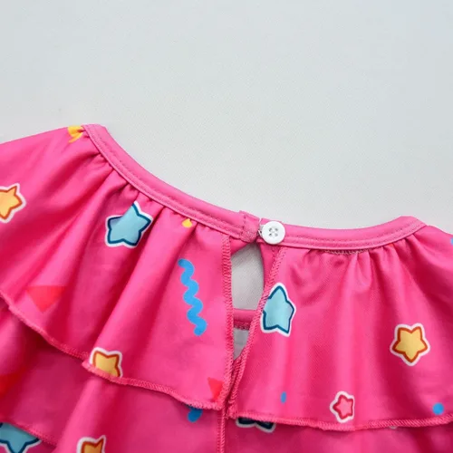 Vista 4 de Vestido de princesa para niñas con dibujos animados de película de panda, ropa de juego