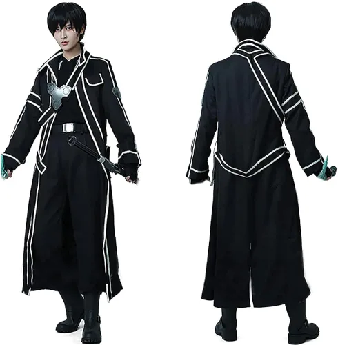 Vista 4 de SAO - Disfraz de Kirigaya Kazuto disfraz de cosplay de Yuuki conjunto completo para Halloween