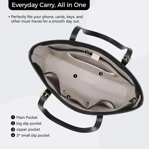 Vista 5 de Peacocktion Bolso de mano para mujer, de piel sintética suave, bolso de mano para mujer, trabajo, diario, oficina, viajes