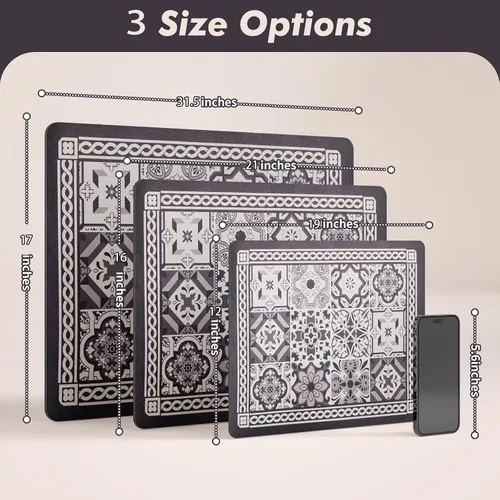 Vista 6 de Tapete de Café, Tapete de Secado de Platos Estilo Bohemio, Absorción Rápida de Agua, Oculta Manchas, Fácil de Limpiar, Se Adapta a Accesorios