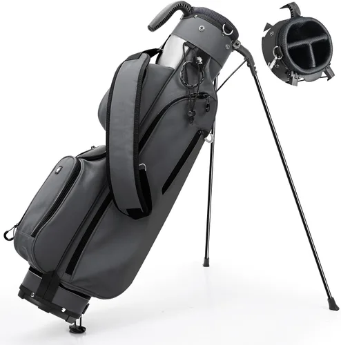 Vista 8 de Par 3 Bolsa de soporte de golf con divisor de 3 vías y cifrado 900D Gris