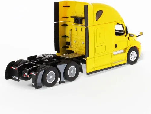 Vista 2 de Freightliner Cascadia SBFA Tándem a escala 1:50 con durmiente de 72" - Amarillo - Serie Transport Modelo coleccionable fundido a presión a escala