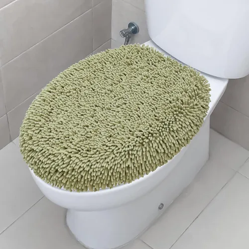 Vista 8 de TREETONE Shaggy - Funda de felpilla para tapa de inodoro de baño, fundas de asiento de felpa ultra suave, esponjosa y absorbente, 19 x 21 pulgadas