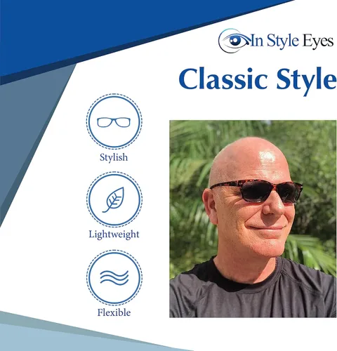 Vista 5 de In Style Eyes Rubber Neckin - Gafas de sol de lectura clásicas para colgar en el cuello, montura completa, marco de acetato ligero, no polarizadas