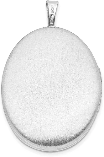 Vista 3 de Collar de cadena con dije ovalado de plata de ley 925 de 0787in para árbol de fotos al aire libre joyería fina para mujeres regalos para ella