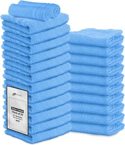 Vista 12 de Paquete de 24 Toallas de Mano Arena 100% Algodón Toalla de Spa – 16x26 pulgadas Toallas Faciales Altamente Absorbentes Gimnasio, Toalla para Cabello