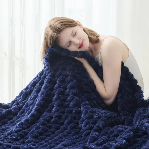 Vista 31 de NEWCOSPLAY Manta de Tiro Súper Suave Aqua Franela Sedosa Premium Forro Polar Jacquard Acanalado 3D Ligero Manta de Cama Uso en Todas las Estaciones