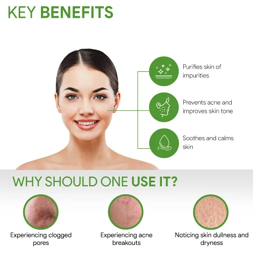 Vista 3 de Good Vibes Green Tea Face Wash Anti acné Limpieza profunda Antioxidantes Rico Limpiador Facial para todo tipo de piel Natural, sin parabenos ni
