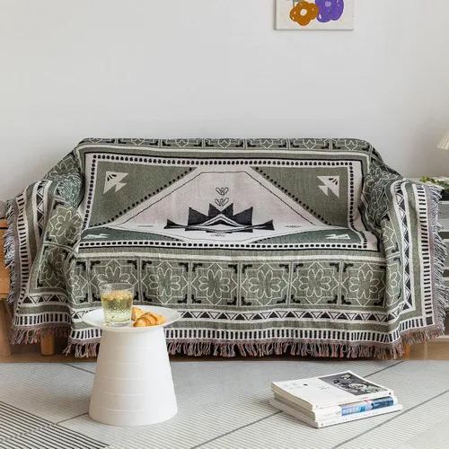 Vista 28 de VClife Funda antideslizante de felpilla con patrón tribal azteca para sofá modular, funda bohemia con patrón geométrico geométrico gris oscuro