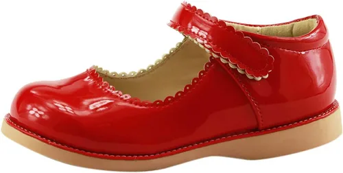 Vista 6 de The Doll Maker Mary Jane de charol rojo para niña