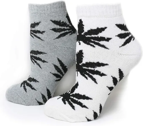 Vista 5 de Calcetines deportivos unisex de algodón con hojas de marihuana