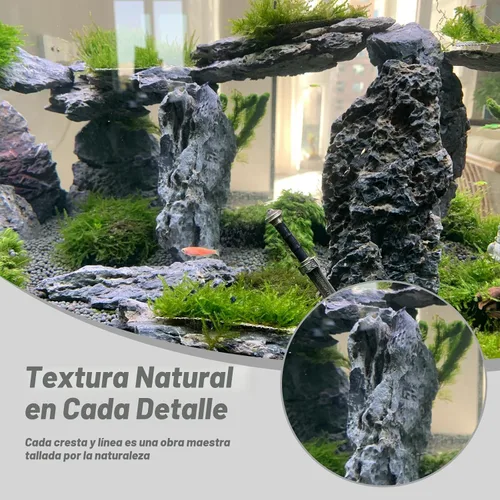Vista 3 de Unocho Seiryu Rock Piedras de Acuario 11lb Piedra de Dragón Natural para Paisajismo de Acuarios Tanque de Peces Paisajismo de Acuario Tanque