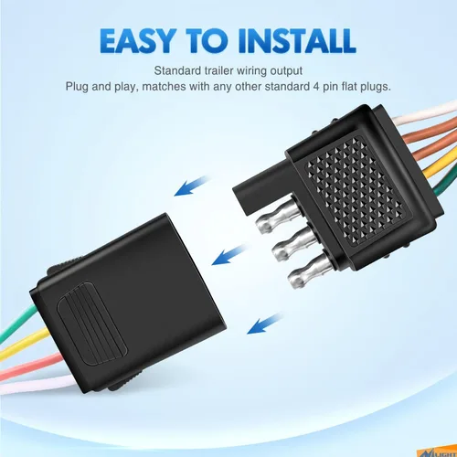 Vista 8 de Nilight Kit de arnés de cableado de remolque de 4 vías 56407, arnés de cableado de remolque personalizado del lado del vehículo JL, compatible